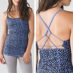 Lululemon Dancing Warrior Tank Ace Spot Lullaby Black Womens Size 6